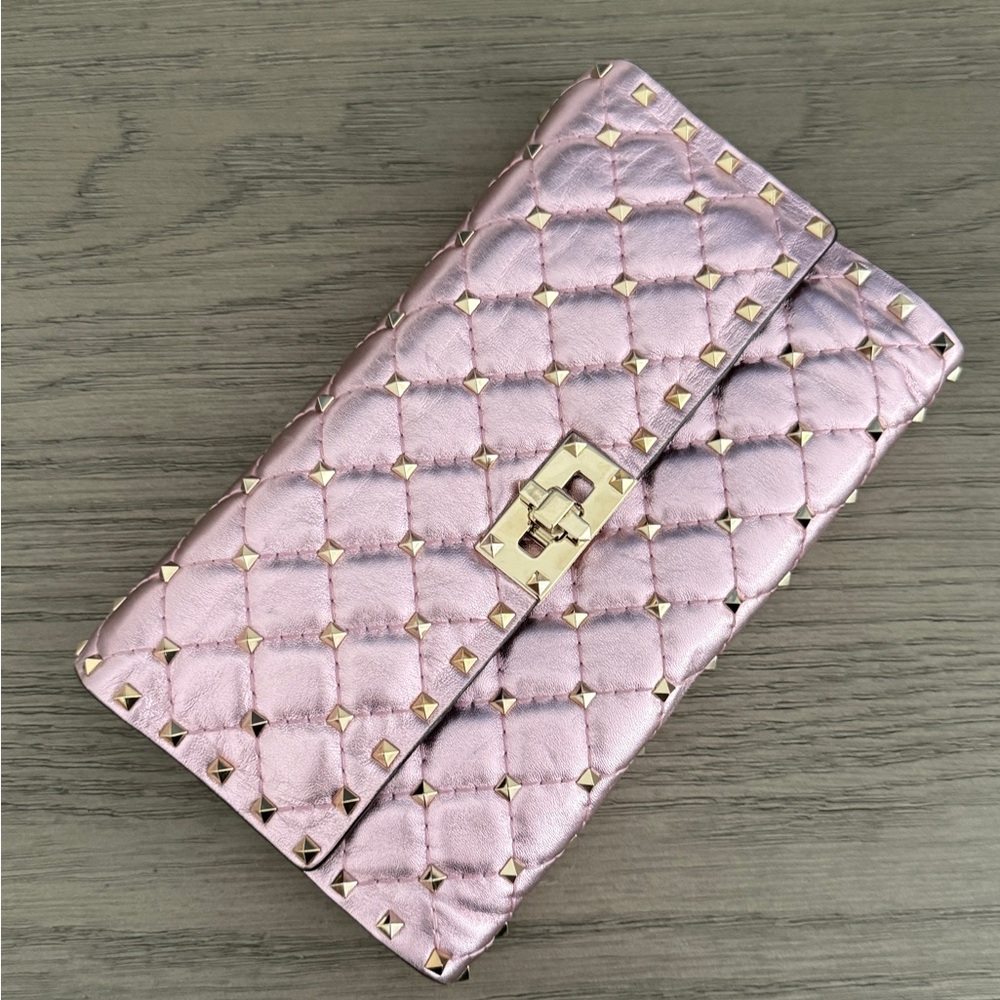 Valentino Pink Quilted Clutch